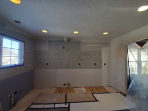 kitchen remodel with drywall